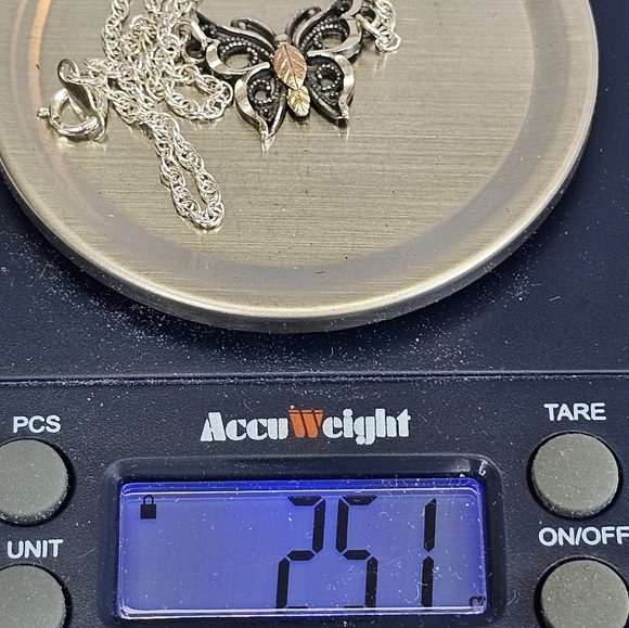 12K Butterfly Anklet Bracelet on 925 Chain - Picture 15 of 15